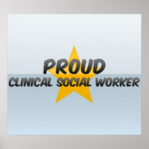 Póster Orgulloso trabajador social clínico