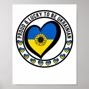 Póster Orgulloso y afortunado de ser ucraniano Amo Ucrani