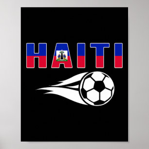 Póster Orgullosos fanáticos del fútbol de Haití Jersey Ba