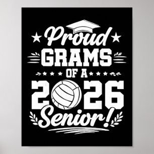 Póster Orgullosos Gramos De Un Graduado De Voleibol Senio