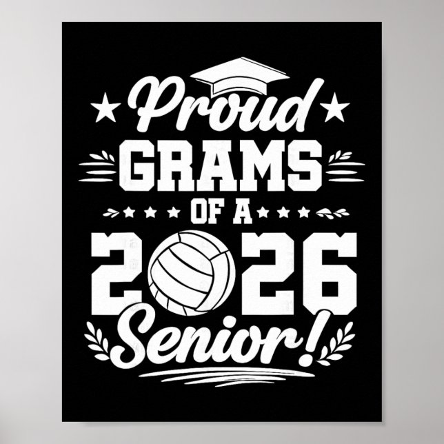Póster Orgullosos Gramos De Un Graduado De Voleibol Senio (Frente)