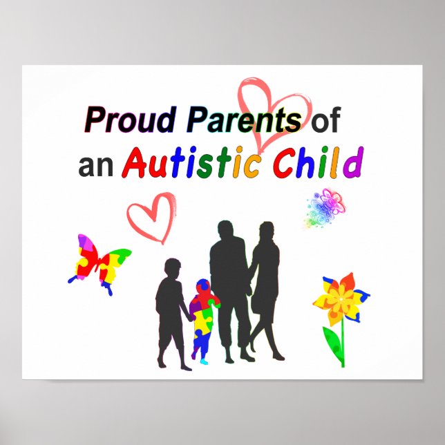 Póster Orgullosos padres de autismo (Frente)