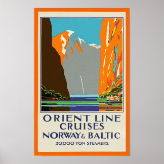 Póster Orient Line Cruises ~ Norway & Baltic