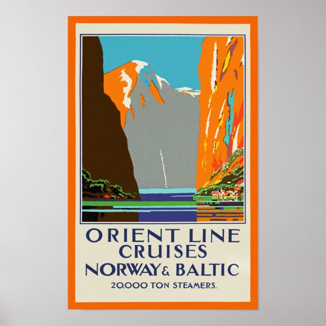 Póster Orient Line Cruises ~ Norway & Baltic (Frente)