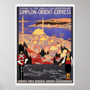 Póster Orientación simple vintage Express a Constantinopl