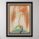 Póster Oriental Art Deco Print 12 x 16<br><div class="desc">Stunning Oriental Art Deco House and Garden Scene 12 x 16</div>