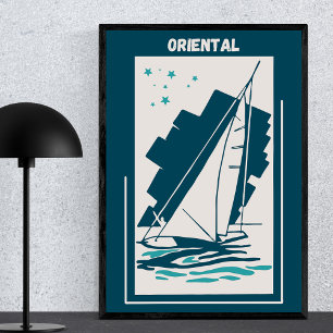 Póster Oriental Carolina del Norte - Vintage Sailing