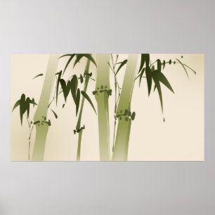 Póster Oriental style painting, bamboo branches 2