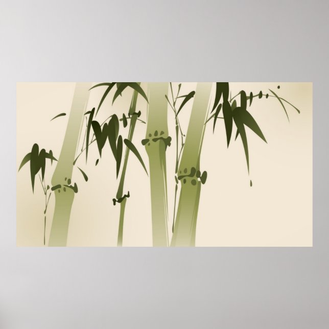 Póster Oriental style painting, bamboo branches 2 (Frente)