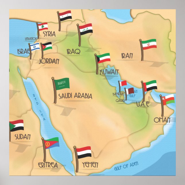 Póster Oriente Medio (Frente)