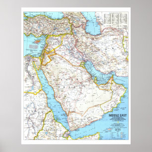 Póster "Oriente Medio: 1991 MAP detallado ...