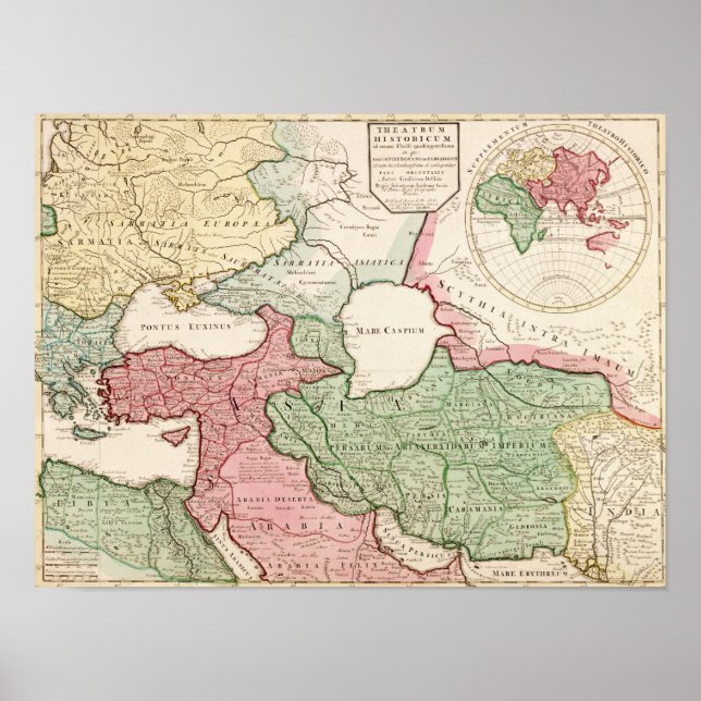 Póster Oriente MedioMapa panorámicoOriente Medio (Frente)