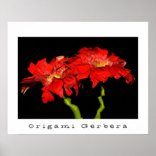 Póster Origami Gerbera