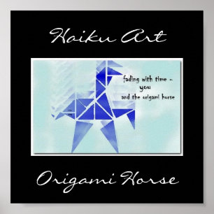 Póster Origami Horse Haiku Art Print