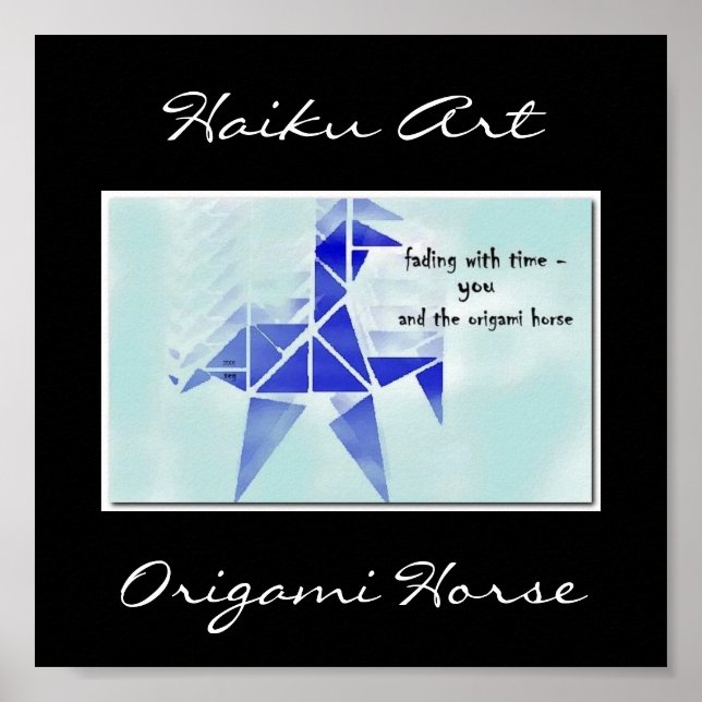 Póster Origami Horse Haiku Art Print (Frente)