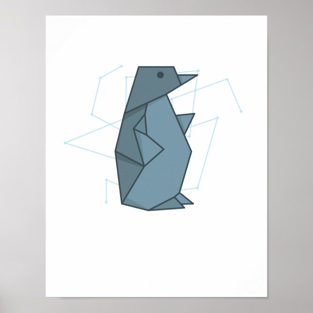 Póster Origami Pinguin als Papierform (Frente)