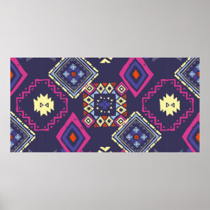 Póster Origen étnico tribal. Geomet primitivo y elegante