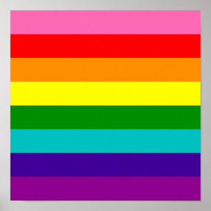 Póster Original 8-Stripe LGBT Gay Pride Rainbow Flag