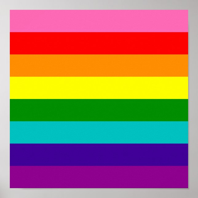 Póster Original 8-Stripe LGBT Gay Pride Rainbow Flag (Frente)