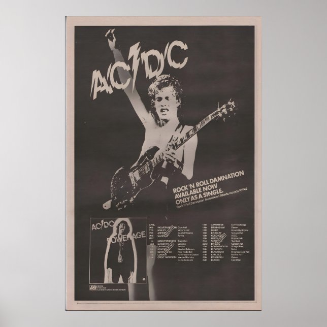 Póster original ACDC - 1978 NME - Rock n Roll (Frente)