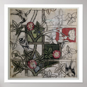 Póster Original artwork for 'Trellis' wallpaper design, 1