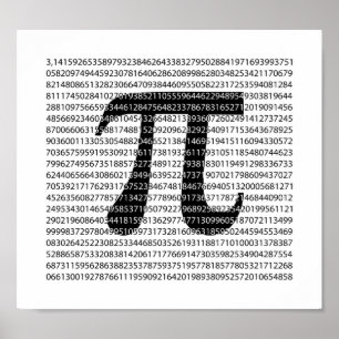 Póster Original black number pi day mathematical symbol