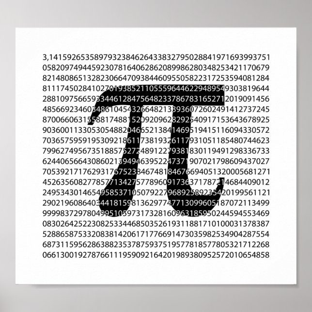 Póster Original black number pi day mathematical symbol (Frente)