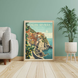 Póster Orillas Azules de Amalfi – Costera Italiana Vintag