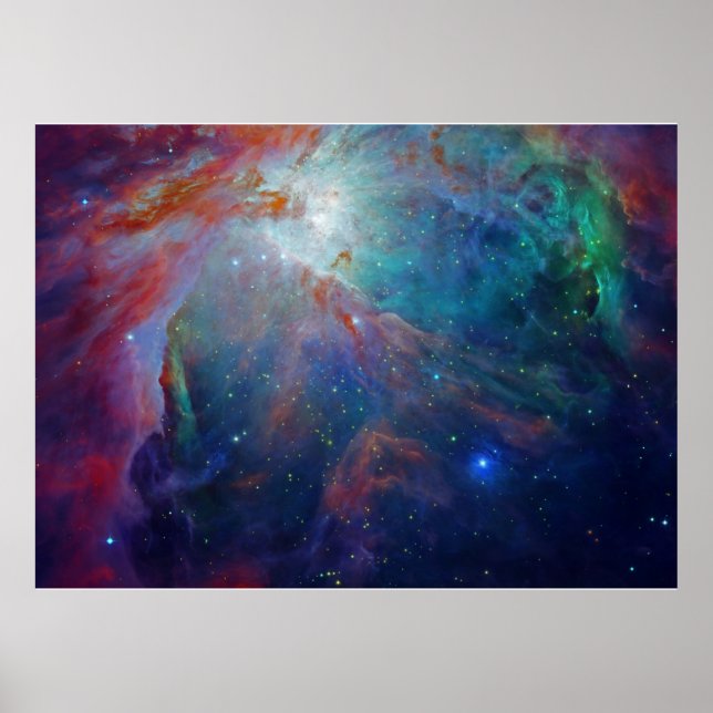Póster Orion Nebula brillando azul NASA (Frente)
