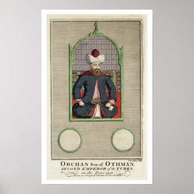 Póster Orkhan (c.1288-c.1362) hijo de Osman, Segundo Empe (Frente)