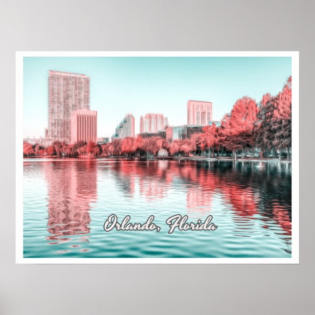 PÓSTER ORLANDO FLORIDA - LAGO EOLA (Frente)