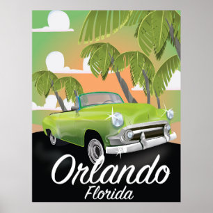 Póster Orlando Florida poster de viajes vintage