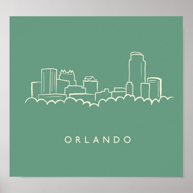 Póster Orlando Florida Skyline (Frente)