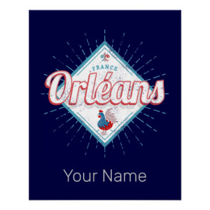 Póster Orleans Loiret France Retro Rooster Vintage