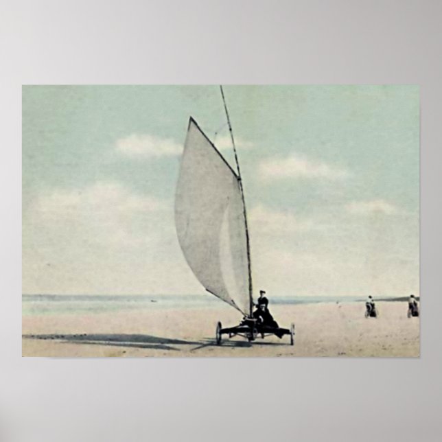 Póster Ormond Beach, Florida Windsailing en la playa (Frente)