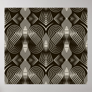 Póster Ornamento antiguo Art Decó sin foco