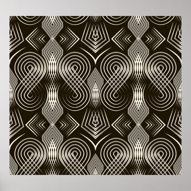 Póster Ornamento antiguo Art Decó sin foco (Frente)