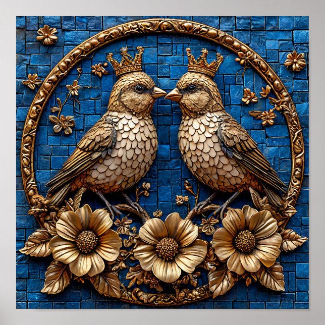 Póster Ornamento de aves (Frente)