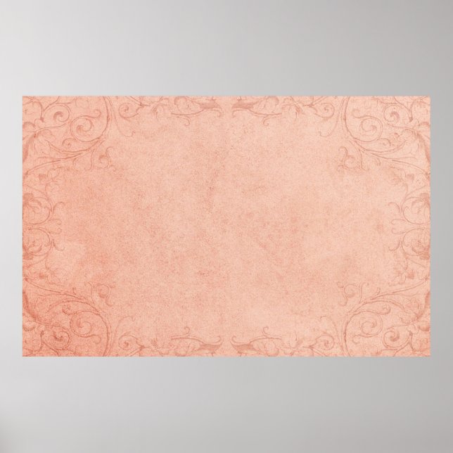 Póster Ornamento de marco de papel de época (Frente)