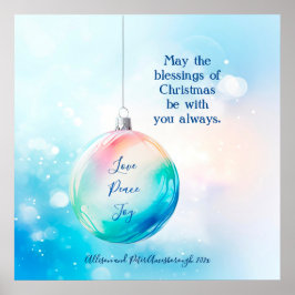 Póster Ornamento de Navidad de "Amo Paz Alegría"