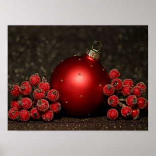 Póster Ornamento de Navidad Rojo