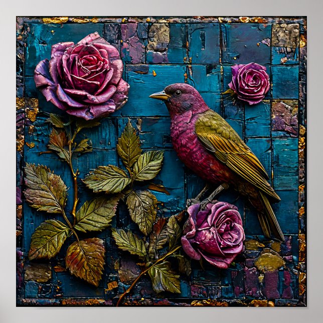 Póster Ornamento de pájaro (Frente)