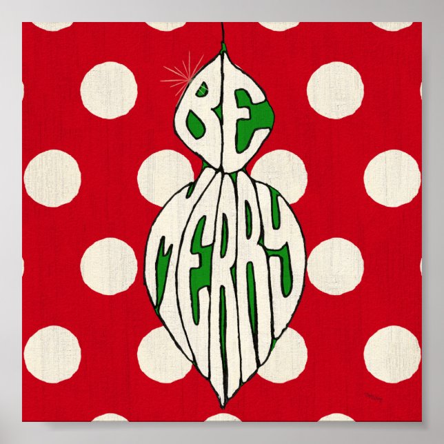 Póster Ornamento de vacaciones sé merry (Frente)