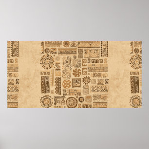 Póster Ornamento étnico hecho a mano