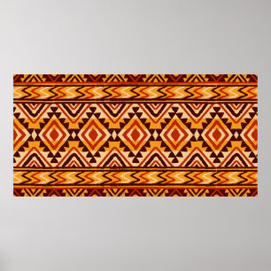 Póster Ornamento étnico. Patrón Navajo sin inconvenientes