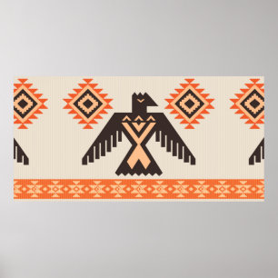 Póster Ornamento étnico tribal con águila