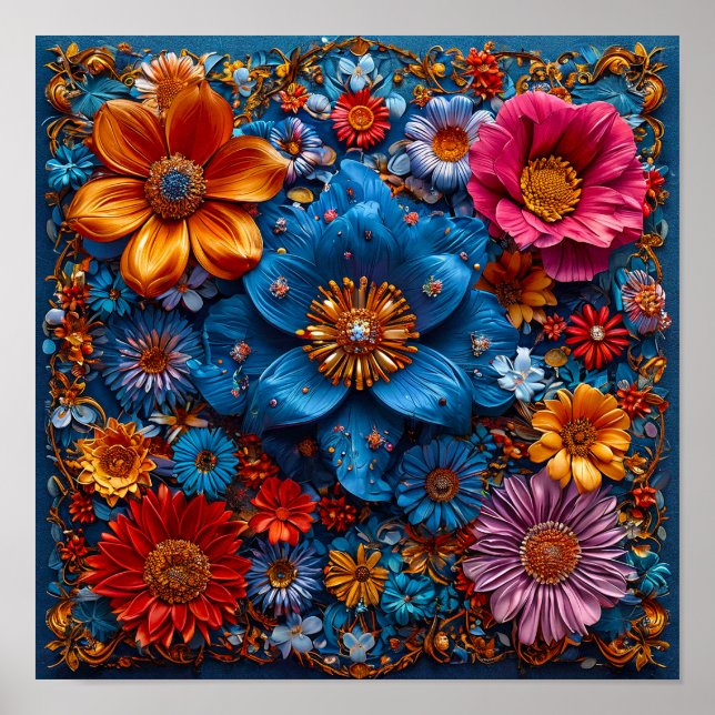 Póster Ornamento floral (Frente)