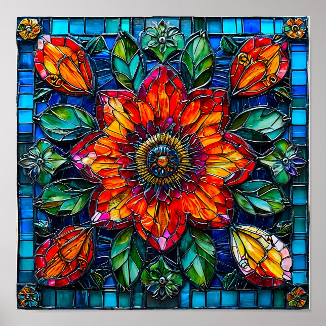 Póster Ornamento floral (Frente)