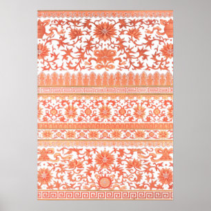 Póster Ornamento floral estilo asiático Poster por Owen J