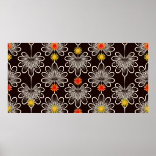 Póster Ornamento gráfico de patrones impecable. Estilo fl